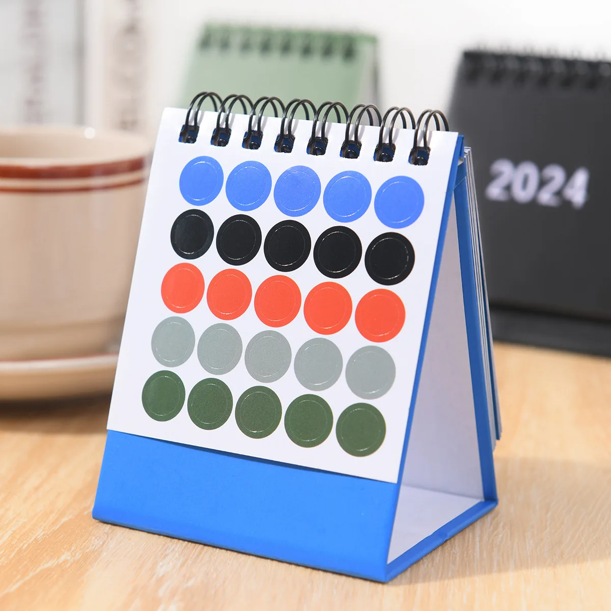 2024 Morandi Solid Color Mini Calendar DIY Portable Desktop Calendars Dual Daily Schedule Table Planner 2023.09-2024.12