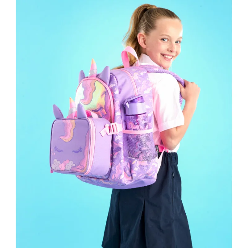 Unicorn Girl Large Capacity Backpack School Bag Double Layered Lunch