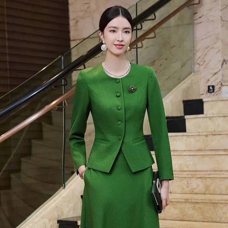 Formal Elegant OL Style Women Business Suits Female Blazers with Blazer Coat and Skirt Professional Career Interview Outfits