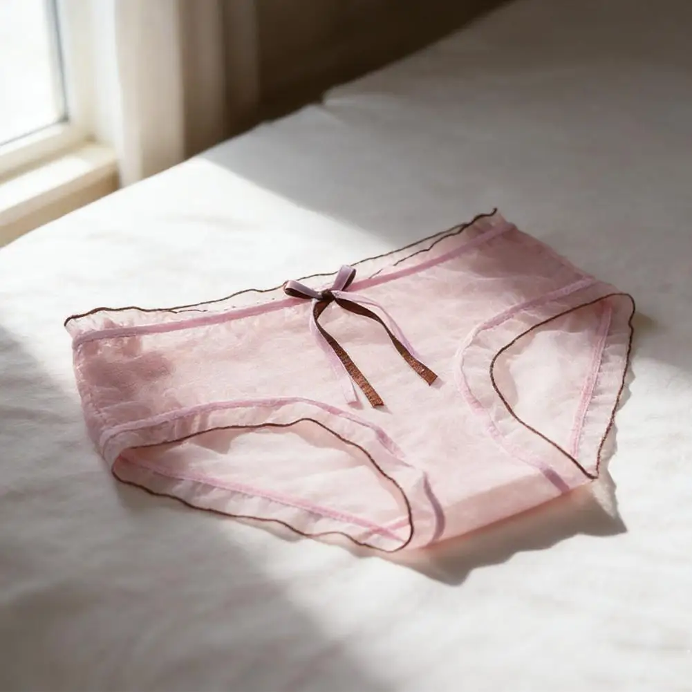 

Sexy Underwear for Women Ultra Thin See Through Sheer Mesh Panties Seamless Mid Waisted Hipster Briefs