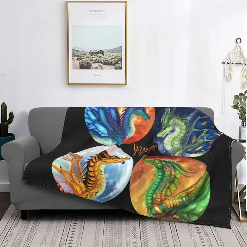 Wings Of Fire Heroes Of The Lost Continent Flannel Throw Blanket dragons Blankets for Sofa Office Ultra-Soft Bedroom Quilt