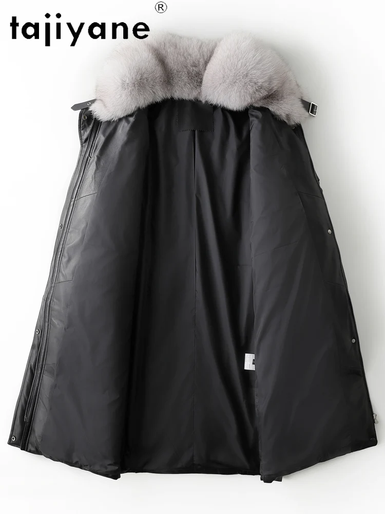 TAJIYANE Echt Schaffell Gans Unten Mantel Frauen Fuchs Pelz Kragen Puffer Jacke Aus Echtem Leder Jacken Winter Kleidung Frau 2025∑