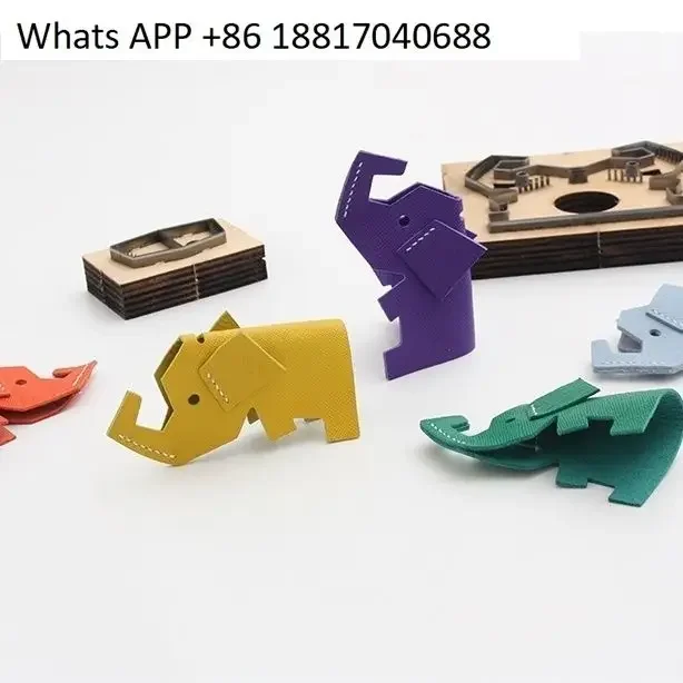 Elephant blanking knife mold, metal Japanese knife material, very convenient for hand cutting, car handbag leather pendant C44