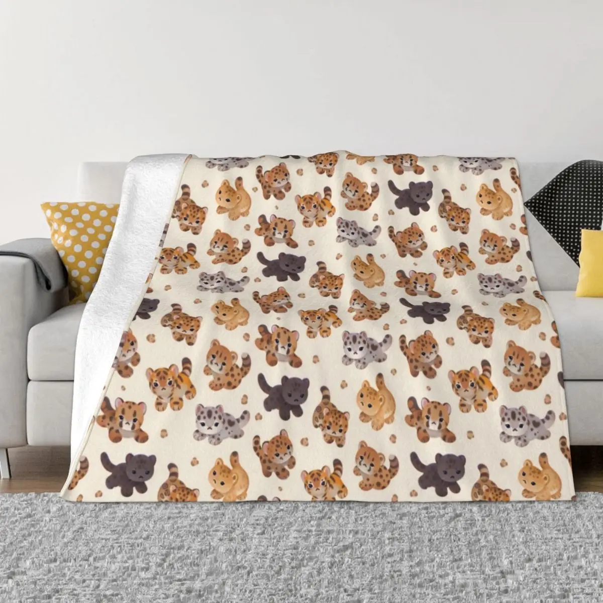 

The year of big cat cubs - light Throw Blanket furry blankets and throws