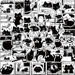 10/30/50pcs Cartoon Animal Black Cat Stickers Graffiti Decals Laptop Phone Notebook Suitcase Car Decoration Sticker Kids Toys