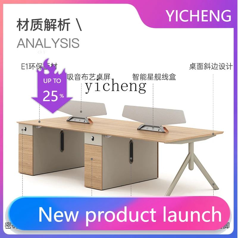 B-4  six-person desk staff station table double sitting  office table and chair combination office furniture