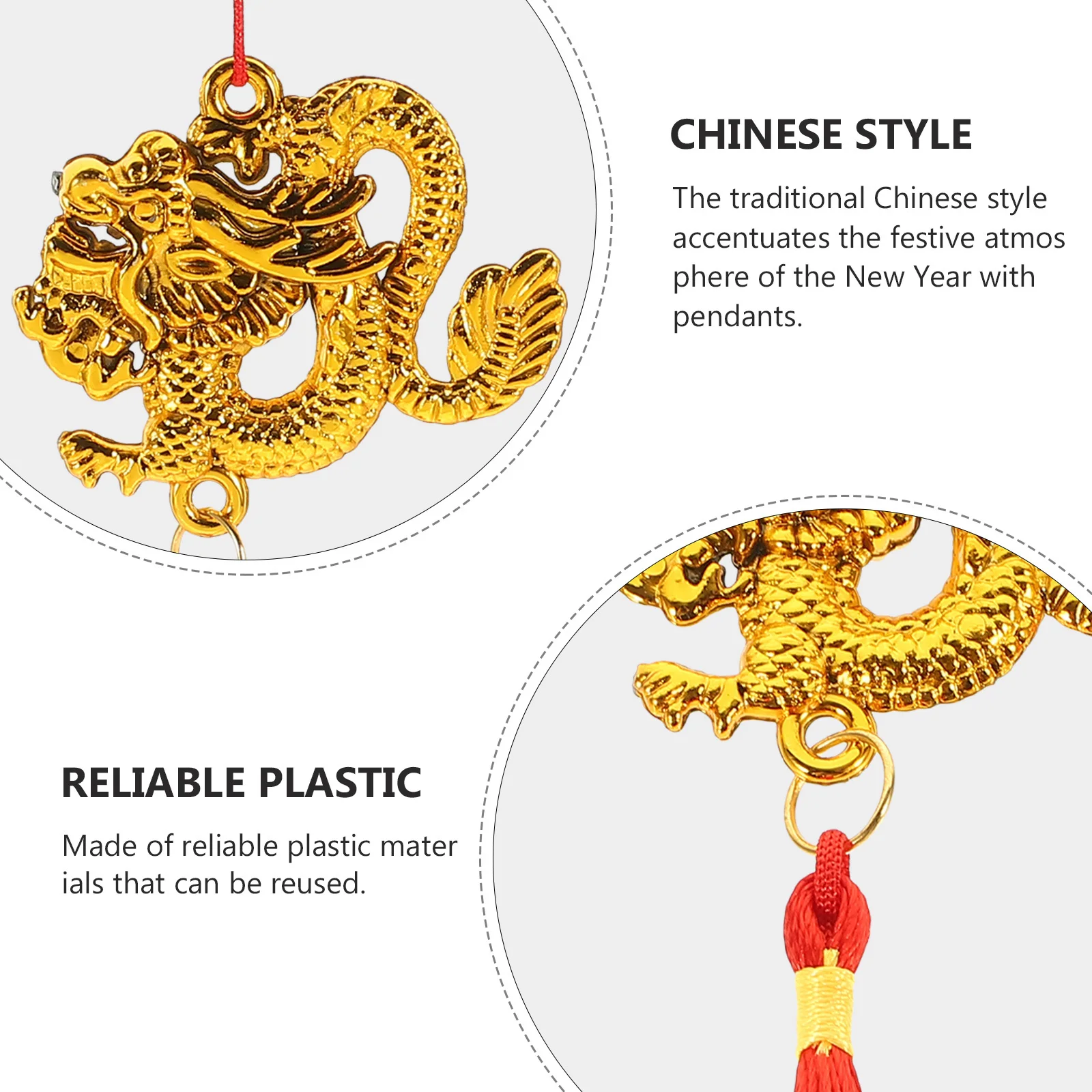 6Pcs Spring Festival Hanging Decors Chinese Style New Year Decoration Plastic Potted Plant Pendants Traditional Festive