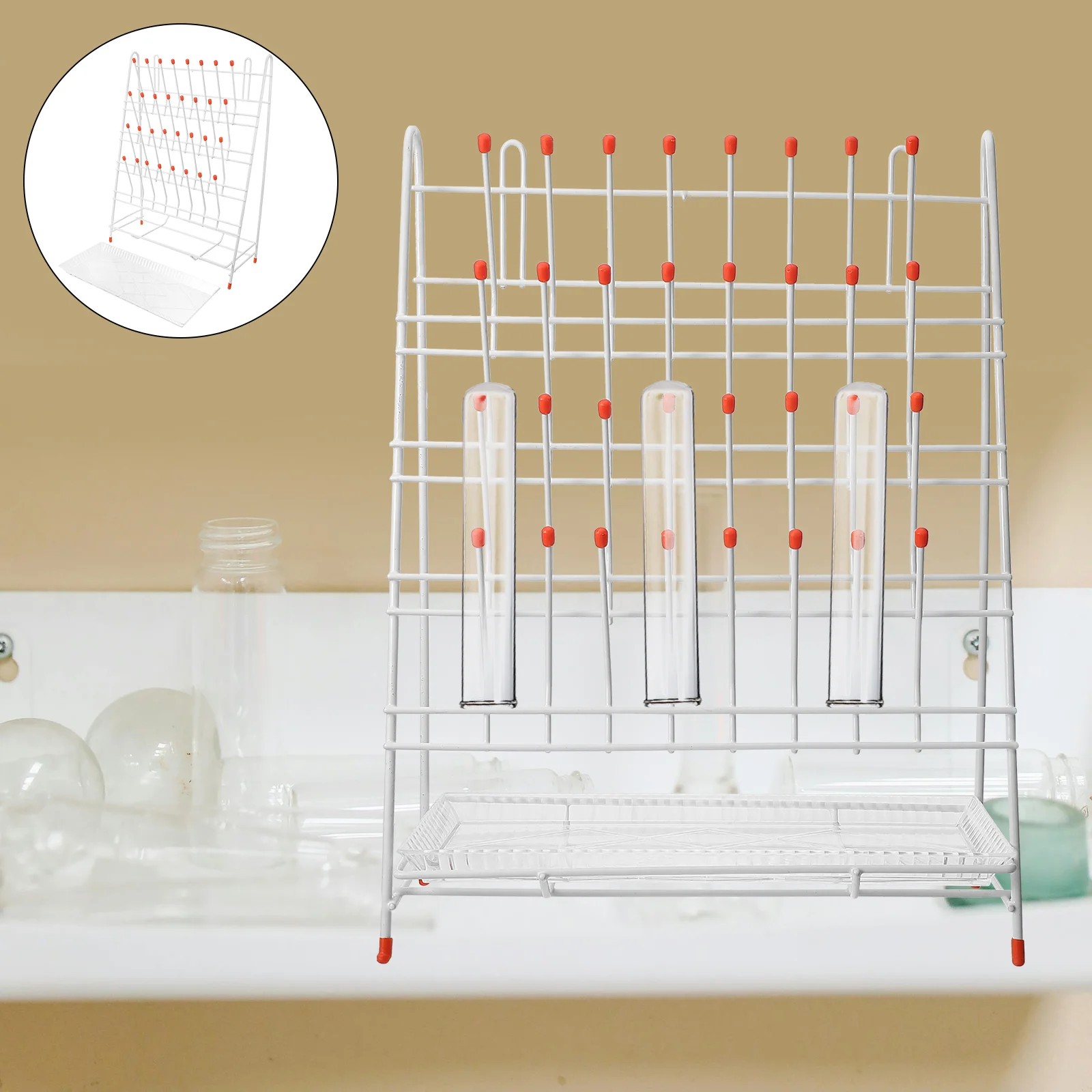 Pionowy stojak na kroplówki Suszenie butelek Uchwyt na tubkę hydroponiczną Kwiat 4550X3400X1400CM Żelazny test laboratoryjny Opróżnianie