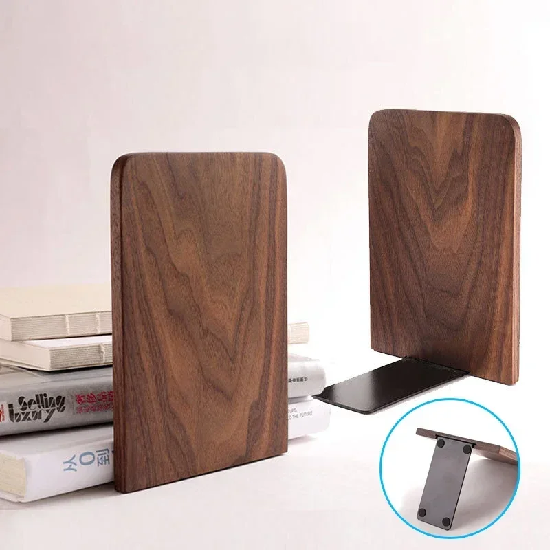 

Nature Wooden Bookends Desktop Bookshelf Desk Organizer Office Home Wood Book Ends Book Accessories Storage Book Holder