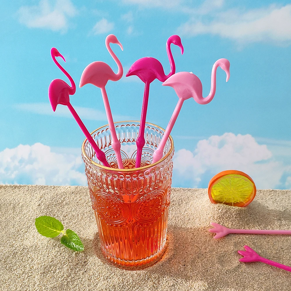 6/10 Pz Hawaii Flamingo Stir Sticks Ananas Cactus Cocktail Drink Caffè Swizzle Sticks Compleanno Tropicale Aloha Party Decor