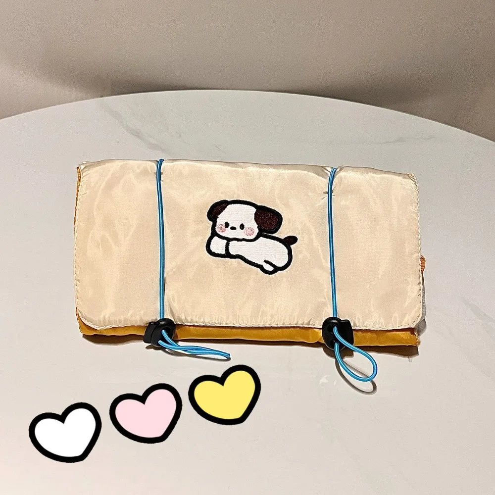 

Модная косметичка с рисунком собаки, портативный органайзер для макияжа на шнурке, сетчатая сумка для хранения на молнии для женщин