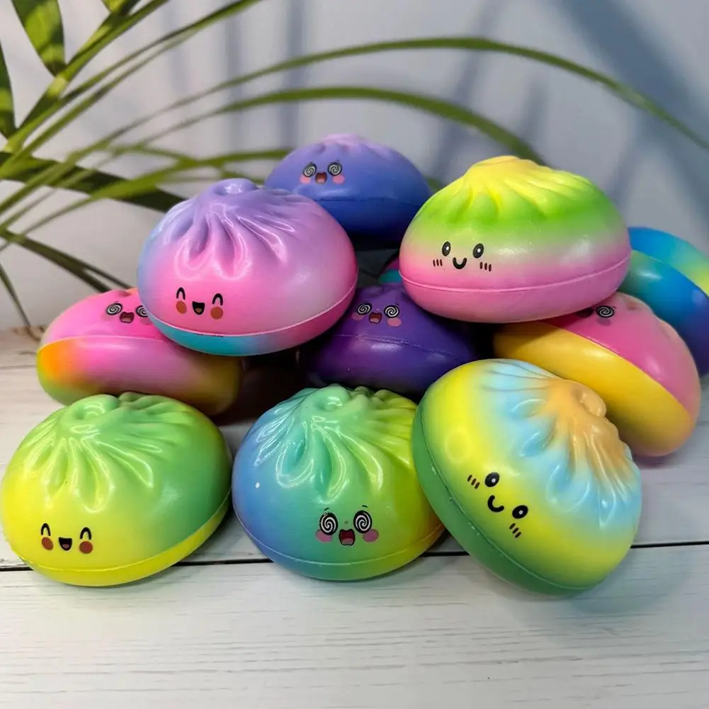 Regenbogen-Mystery-Dumpling Weiche Squishy Fidget-Spielzeuge Schreibtisch-Accessoires Tischdekoration Partygeschenke 1/2/3/4/5 Stück 2026