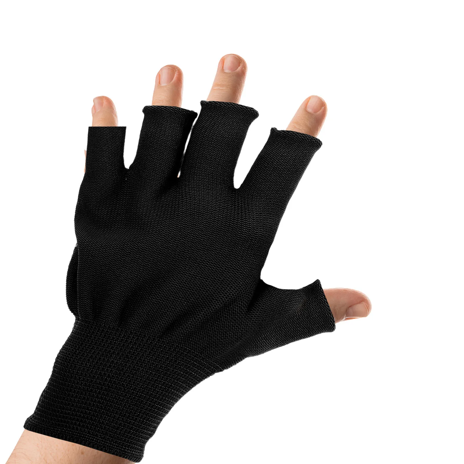 5Pairs Anti-Slip Fingerless Gloves Polyester PVC Breathable Winter Warm Work Gloves for Men Women Driving Cycling Repair