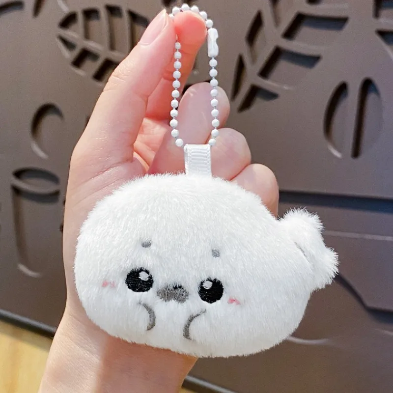Cute Soft Seal Plush Keychain Fun Ocean Animal Plushie Pendant Kawaii Fluffy Keyring Car Ornaments Backpack Decor Christmas Gift