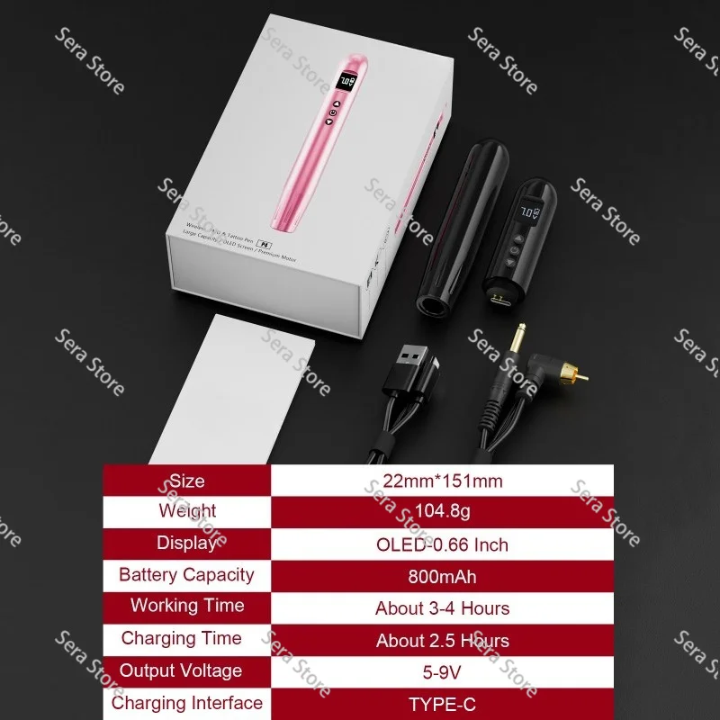 Wireless eyebrow tattoo machine tattoo short pen machine digital display lithium battery tattoo tool