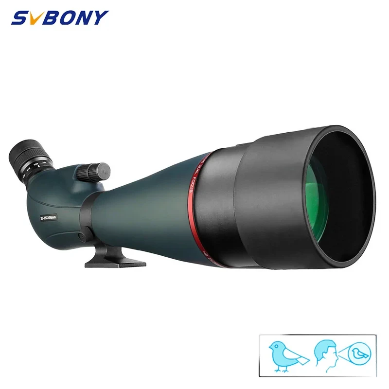 SVBONY SV406 Spotting Scope 25-75x100 Zoom Dual Focus  powerful Telescope FMC K9 Waterproof Camping equipment for Birdwatching