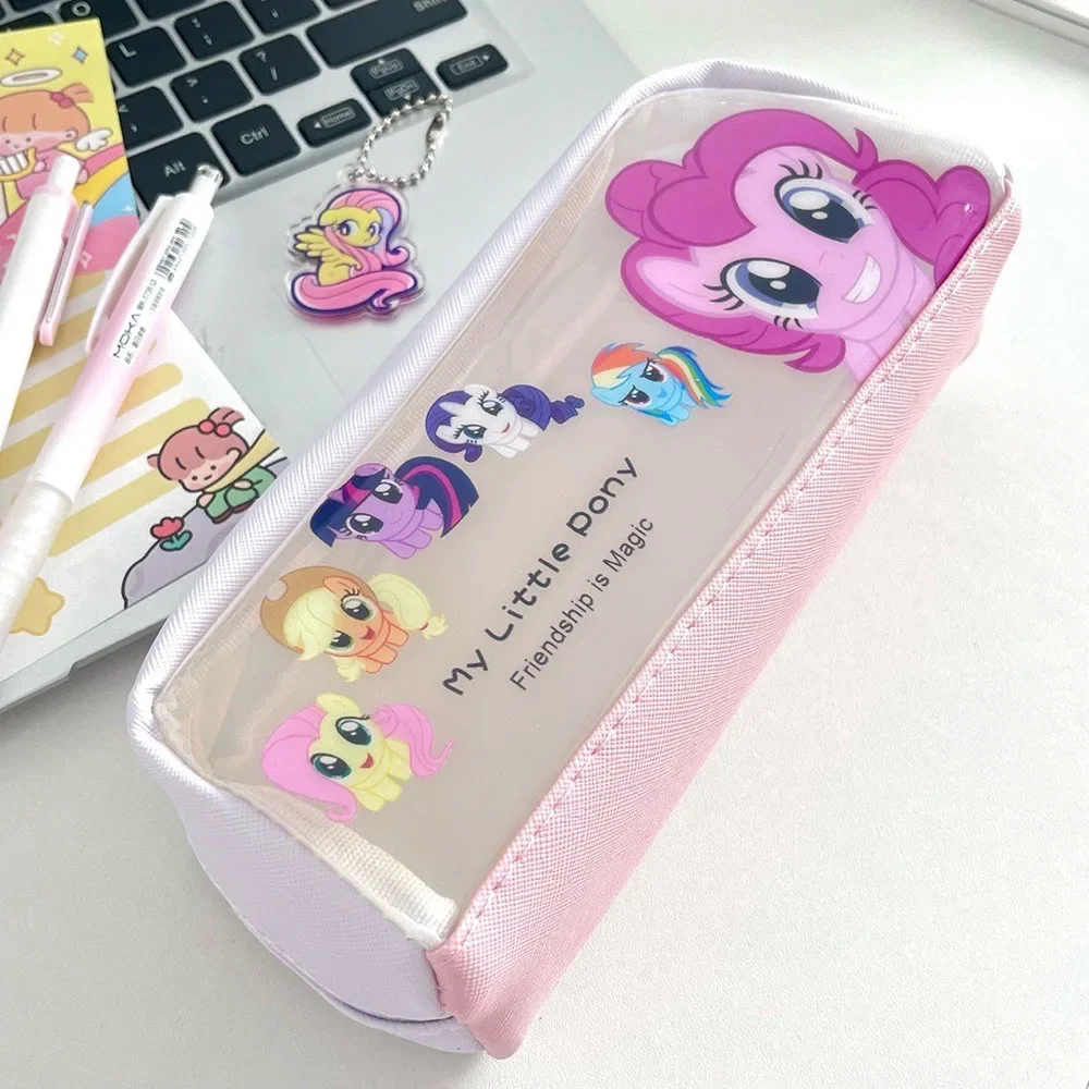 My Little Pony Cartoon Makeup Bag Kawaii Anime PVC Pencil Case Portable Fashion Pen Bag Student Study Stationery Christmas Gifts