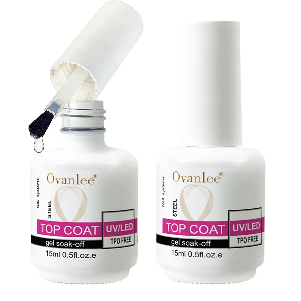 15 ML 2026 Upgrade Super Shiny Base And Top Coat Set, Soak Off Nail Lamp Acid Free No Wipe Clear Base Top Gel Nail Polish