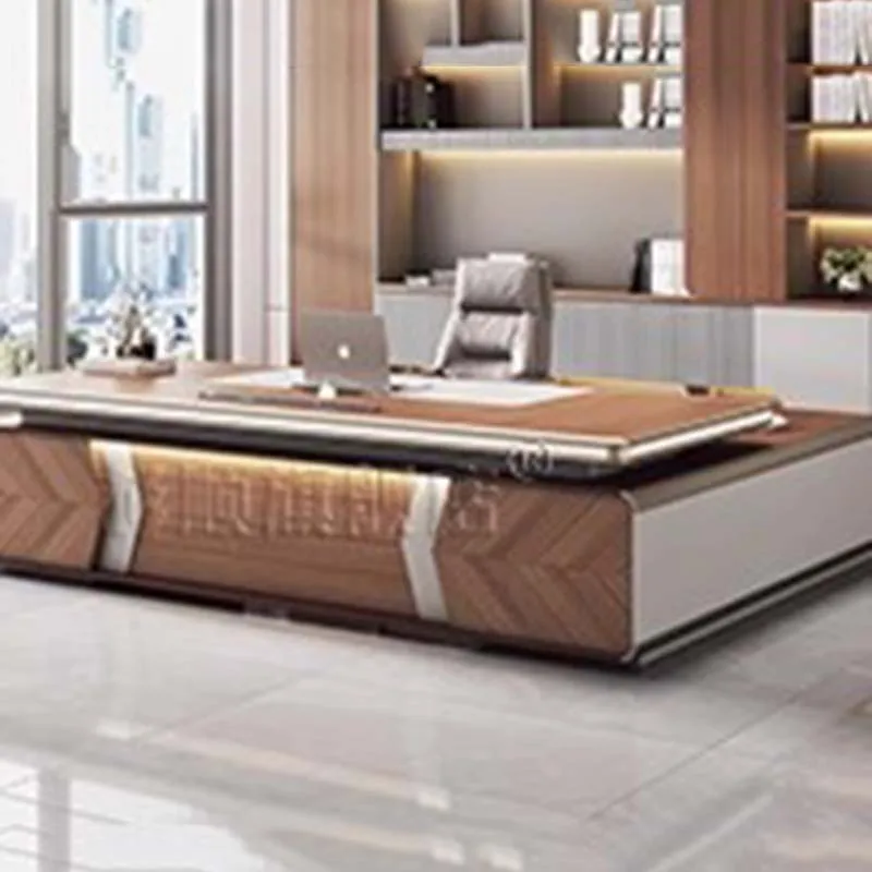 Computer Study Office Desk Wooden Standing Reception Storage Office Desk Design Portable Meuble Bureau Commercial Furniture