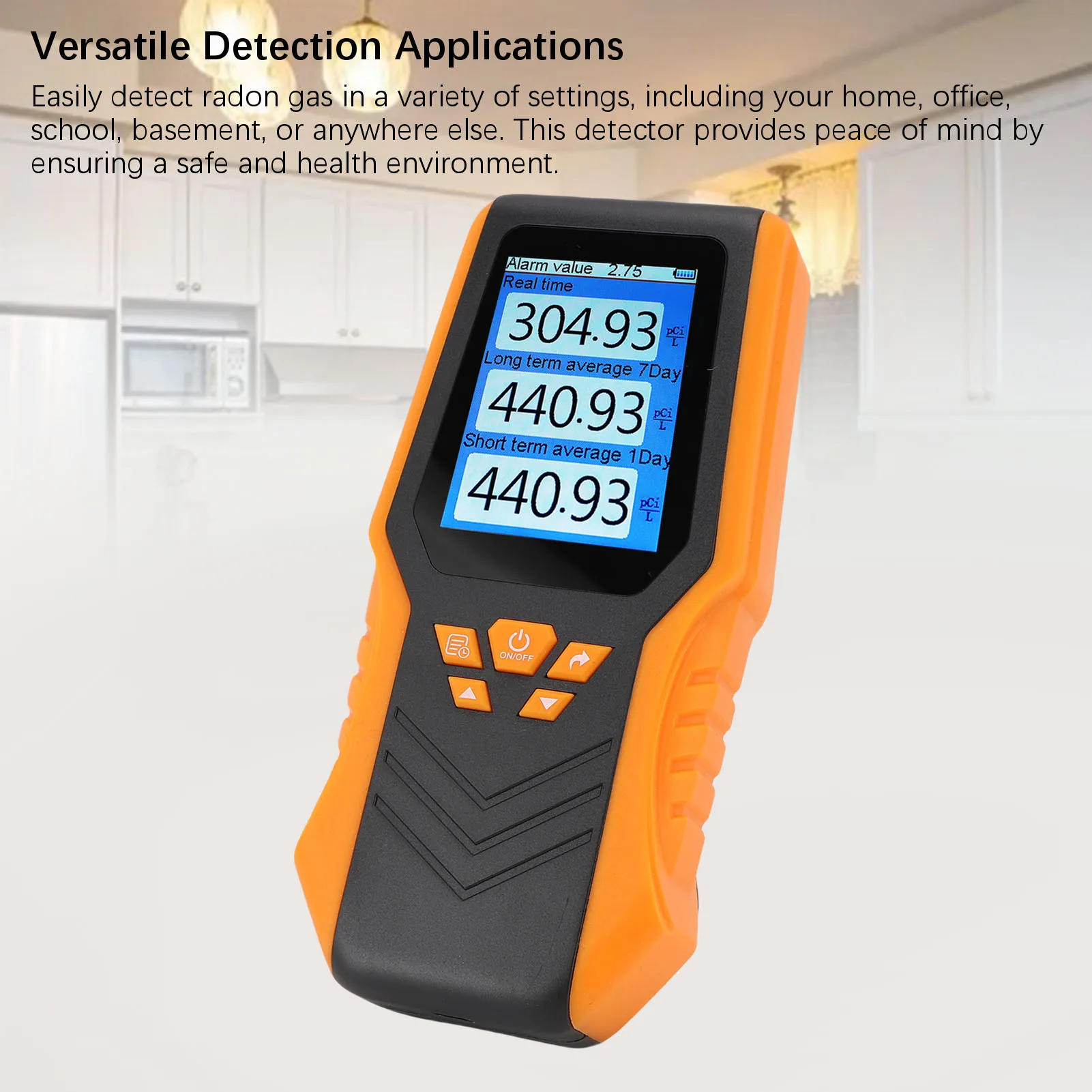 Radon Tester Accurate Measurement Versatile Radon Detector Real Time Long Short Term Average Digital Display for Home School