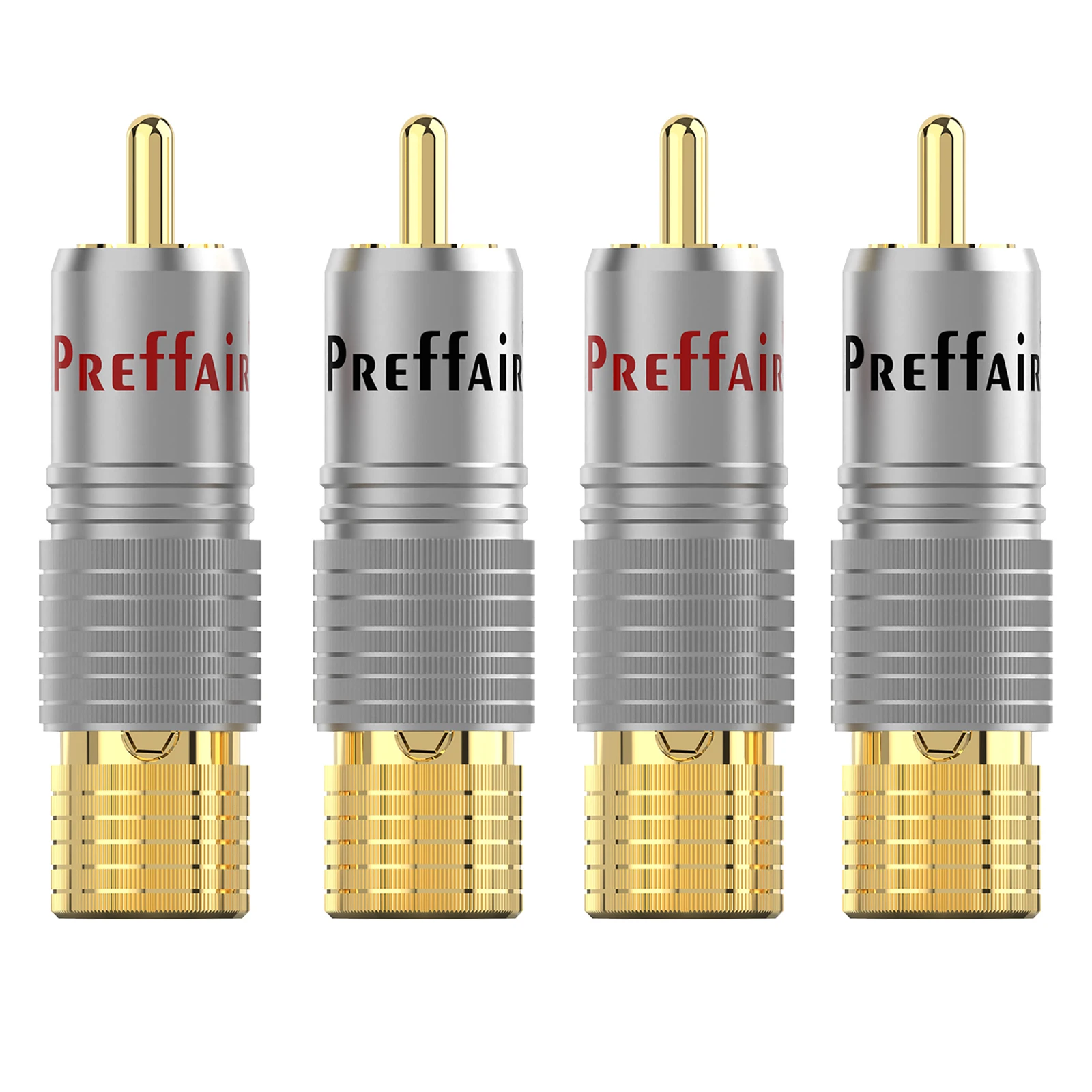 Preffair-Connecteur de Câble Audio R1716, Plaqué Or, avec Vis Fixe, 24K