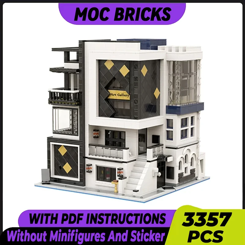 

City Street View Model Moc Building Bricks Creativity Art Gallery Technology Modular Blocks Gift Christmas Toy DIY Sets Assembly