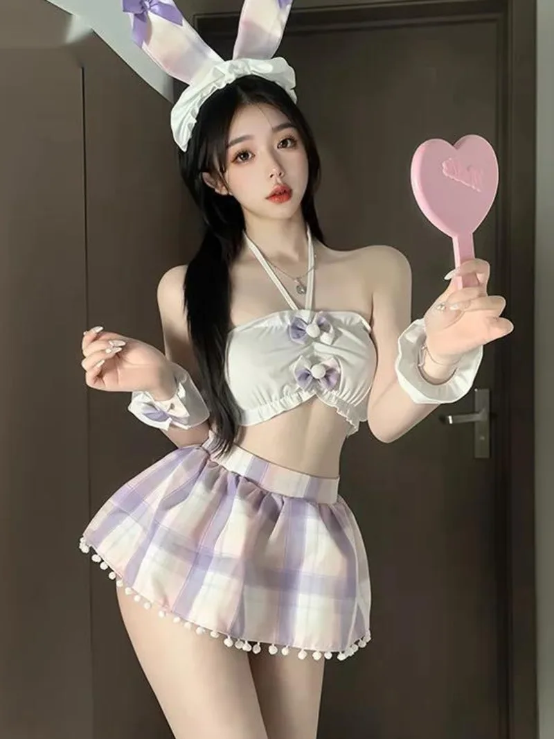 ชุดคอสเพลย์สาวกระต่ายเซ็กซี่ SM ชุดกระโปรงน่ารัก สไตล์ Pure Desire ชุดกระโปรงเปิดไหล่ผูกโบว์ JK สไตล์หวานซึ้ง 442J