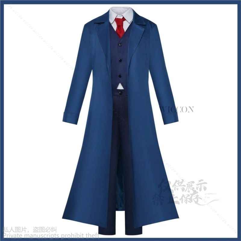 Kaldo Gehena Anime Mashle: Magic And Muscles Cosplay Costume Blue Long Coat DK Uniform Skirt Adult Man Carnival Halloween Suit