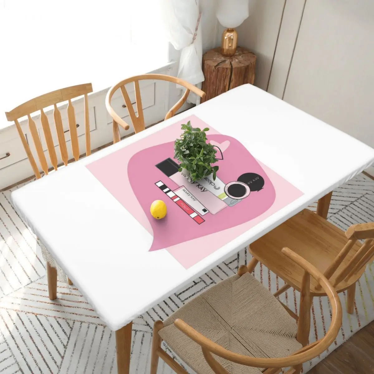 Mary Kay Maßgefertigte Rechteckige Tischdecke Ölabweisende Tischabdeckung für Esszimmer-Events Tischtuch