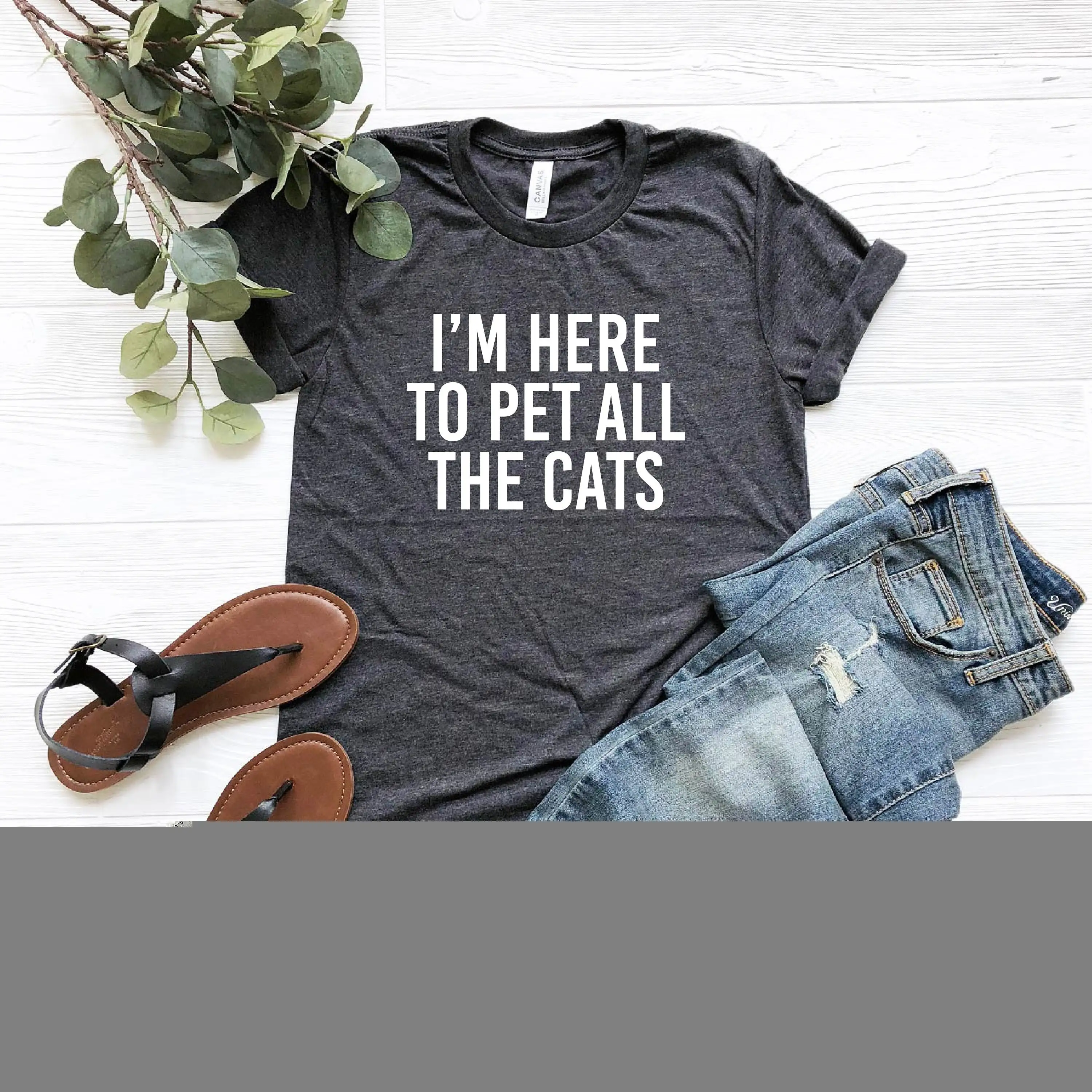 

Футболка «Я здесь, чтобы питомец всех кошек», забавная футболка CaT Lovers Mom Owner, топ на Рождество для влюбленных