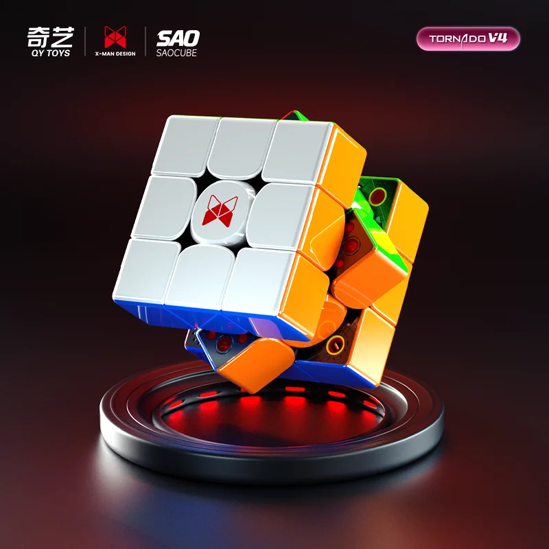 [JudyCube] Qiyi Tornado V4 M Flagship Black Core Version Magnetic Magic Speed Cube SaoCube Tornado V4M Flagship