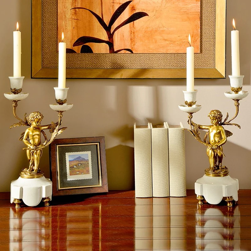 Vintage Porcelain Set Candlesticks Porcelain With Bronze Angels Candlesticks Angels Antique Porcelain Home Deco Gift For Wedding
