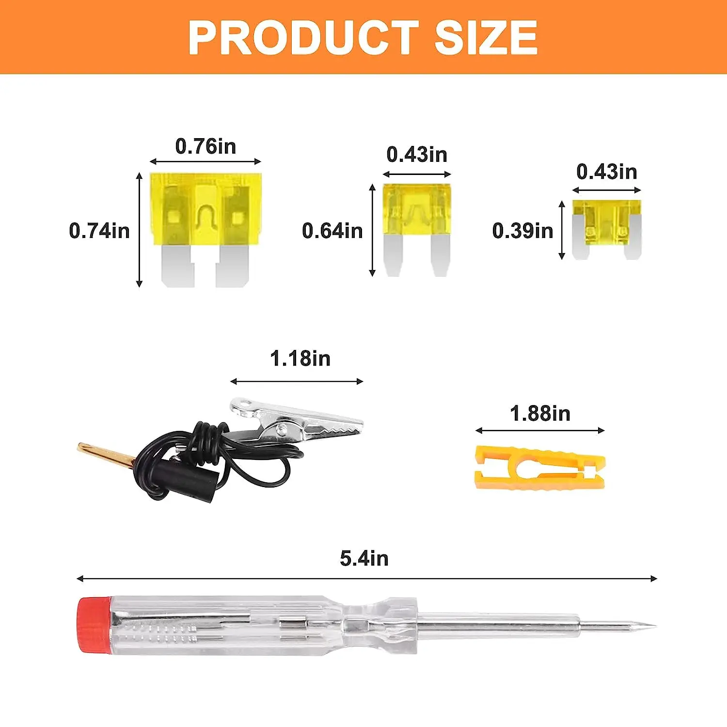 306pcs Fuse Assortment Kit Car Boat Truck SUV Car Assorted Replacement Blade Fuses with 2 Car Fuse Testers and 2 Fuse Pullers