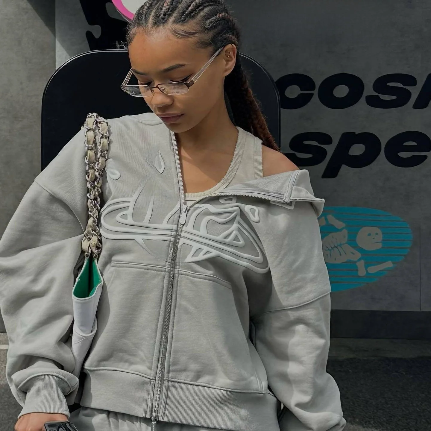 

Сломанный Pl пушистый свитшот из чистого хлопка с застежкой-молнией и буквенным принтом для мужчин и женщин, уличная повседневная одежда