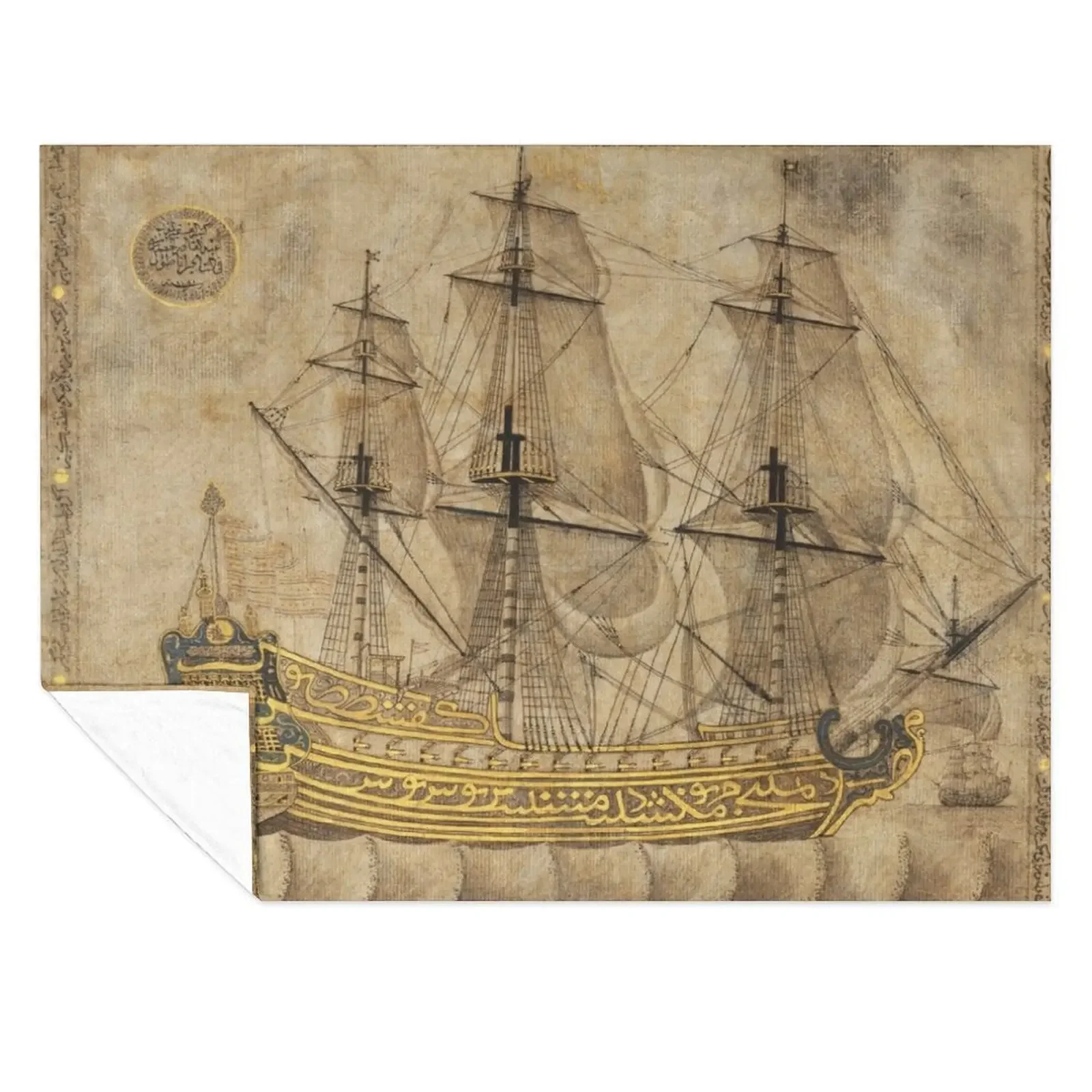 

Calligraphic Galleon 'Abd al-Qadir Hisari Date: dated A.H. 1180/ A.D. 1766–67 Medium: Ink and gold on paper Throw Blanket