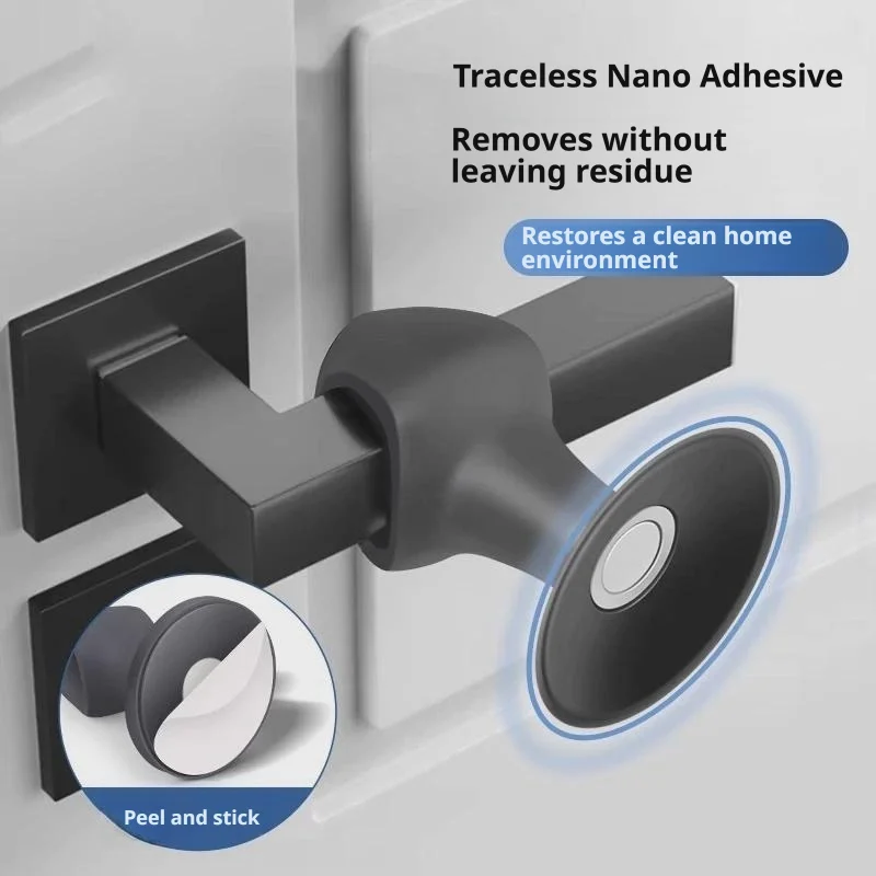 Silent Impact Resistant Door Catch, Hidden Powerful Magnetic Soft Silicone Door Stop for Hotel & Domestic Room Doors