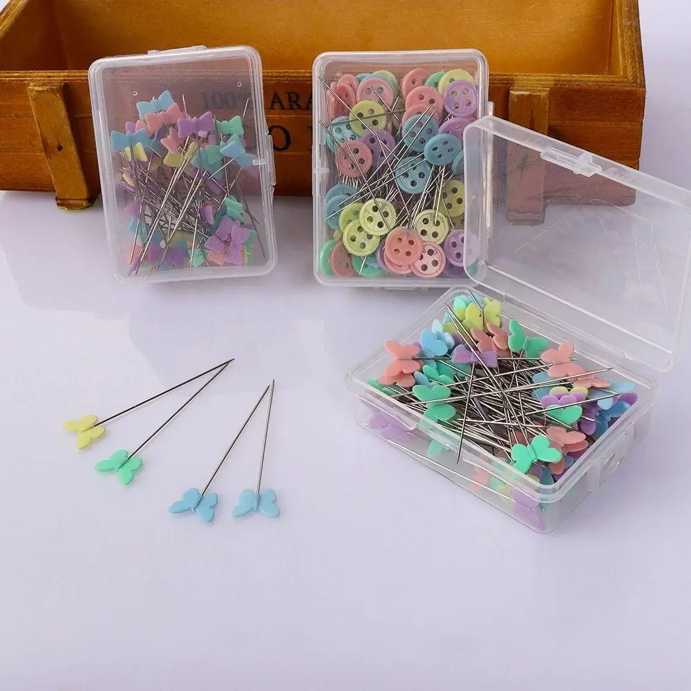 50pcs/100pcs Home Colorful Needles Head Button Patchwork Sewing Pin Quilting