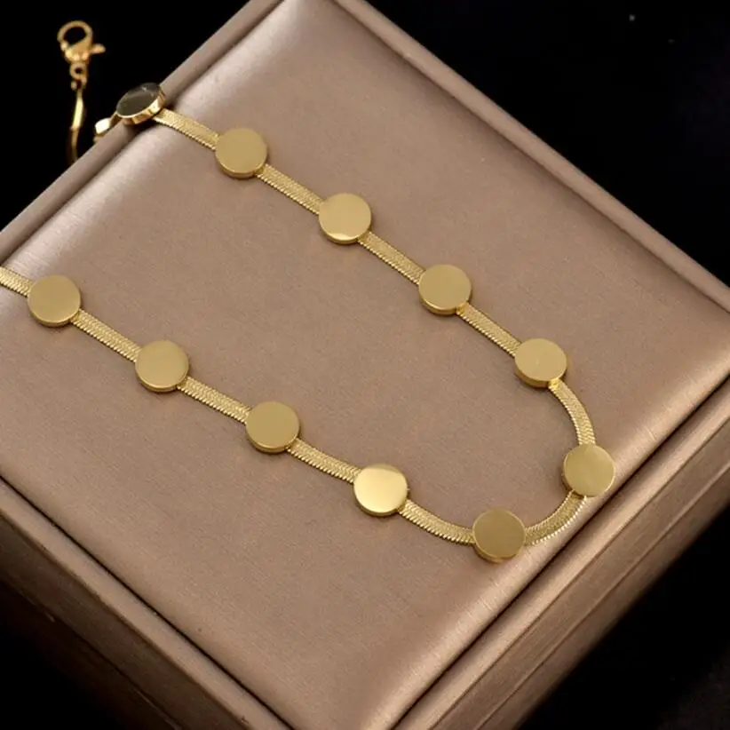 316L الفولاذ المقاوم للصدأ الهيب هوب هندسية الجولة خياطة ثعبان العظام سلسلة قلادة سوار للنساء موضة غرامة مجوهرات مجموعة