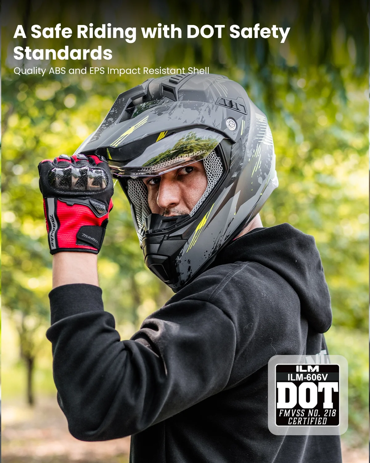 Full Face Helmet Sun Visor Dirt Bike ATV Motocross Casco Certified Model 606V  Off Road Motorcycle Dual Sport Helmet