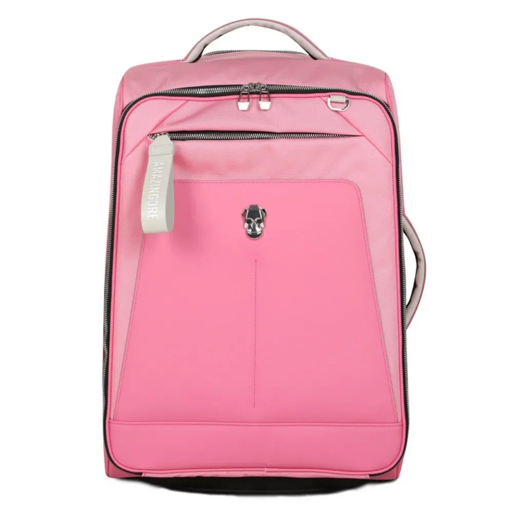 حقيبة ملابس الجولف - حقيبة نسائية مطبوعة على شكل جمجمة وردية - حقيبة محمولة بعجلات حقيبة ملابس عالمية #3