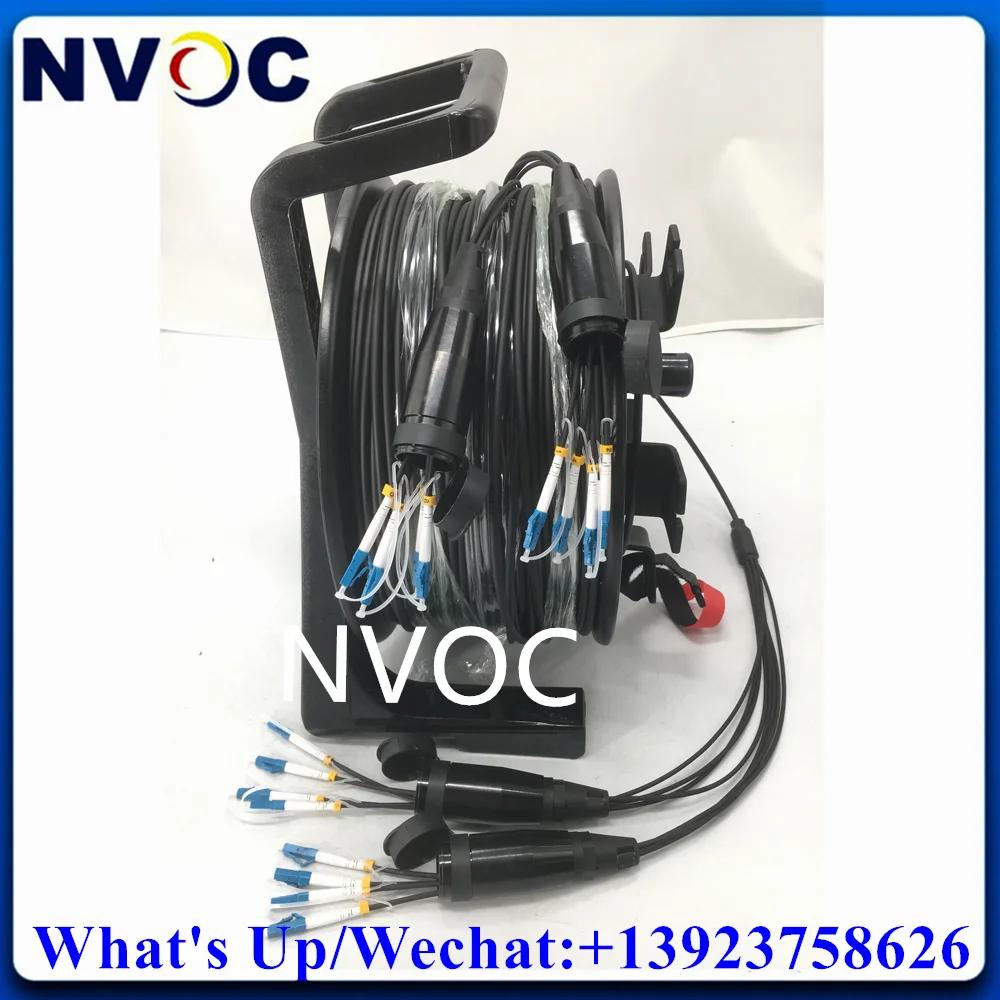 150M 8C 8Core LC SingleMode G657A1 connettore tattico in fibra ottica TPU Field con tamburo PCD310 + cavo 4core 50M SM PDLC con PCD235