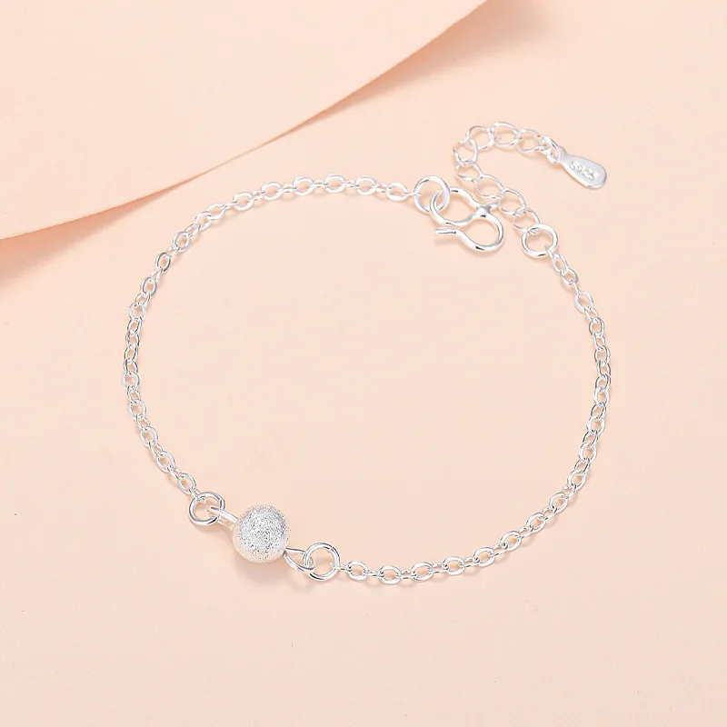 Sterling Silver Color Bracelets for Women Transfer Bead Charm Hand Chain Link Orignal Fashion Jewelry With Stamp