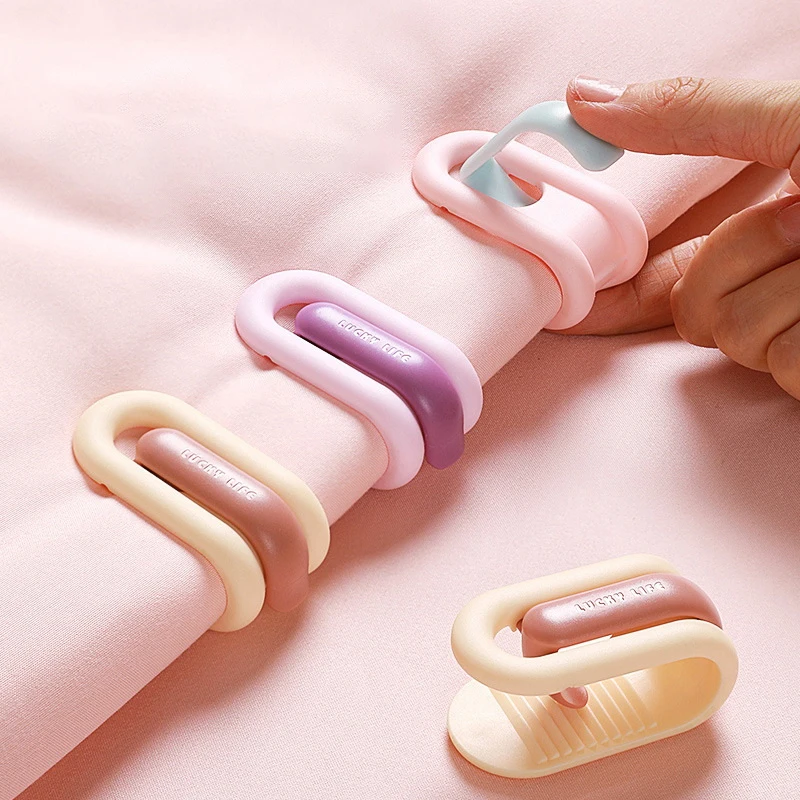 6PCS Anti-slip And Needle-free Mattresses Quilt Holder Bed Accessories Quilt Cover Blanket Clip Tongs Anti-running Clothespin