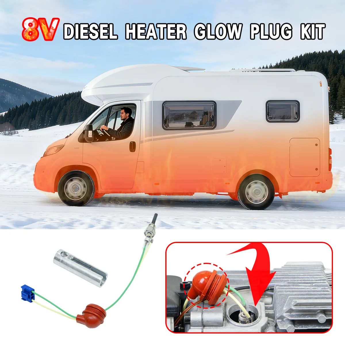 For Webasto Heater 12V Glow Plug Candle Cerami Pin Wrench for diesel Heater Eberspacher Heater Glow Candle For 12v Heater