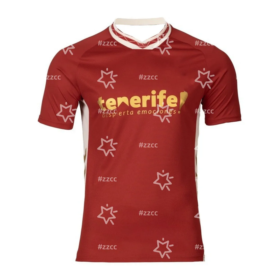 25-26 Primera RFEF CD Tenerife المنزل لكرة القدم جيرسي مباراة التدريب جيرسي الخريف الرياضة الجافة بسرعة تي شيرت رجالي ملابس الأطفال