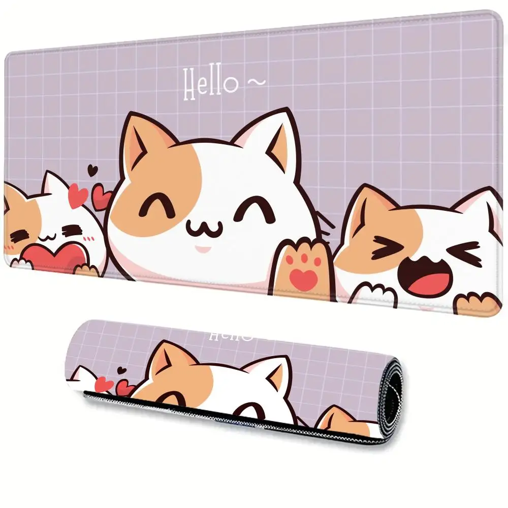 

fashion canvas cute cat Non-Slip Rubber Mouse Pad Edge locking mousepads Game play mats for notebook PC computer