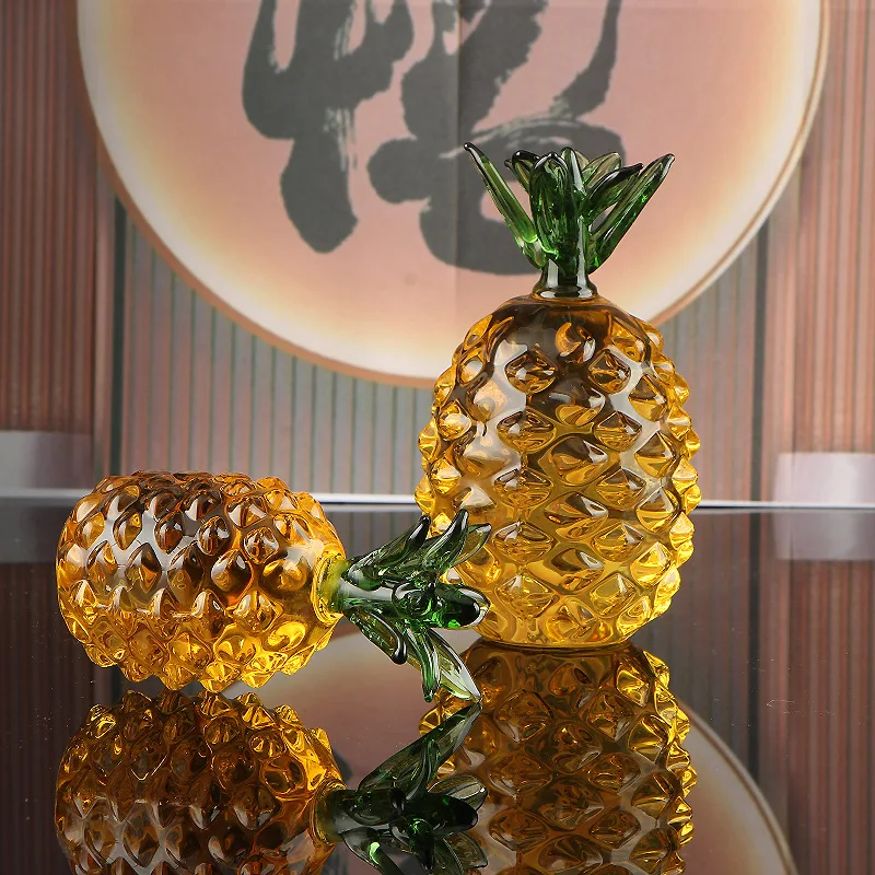 Decoración Moderna para el Hogar, Modelo de Piña de Cristal, Accesorios de Lujo para Mesa de Centro, Figura Creativa de Piña, Artesanía