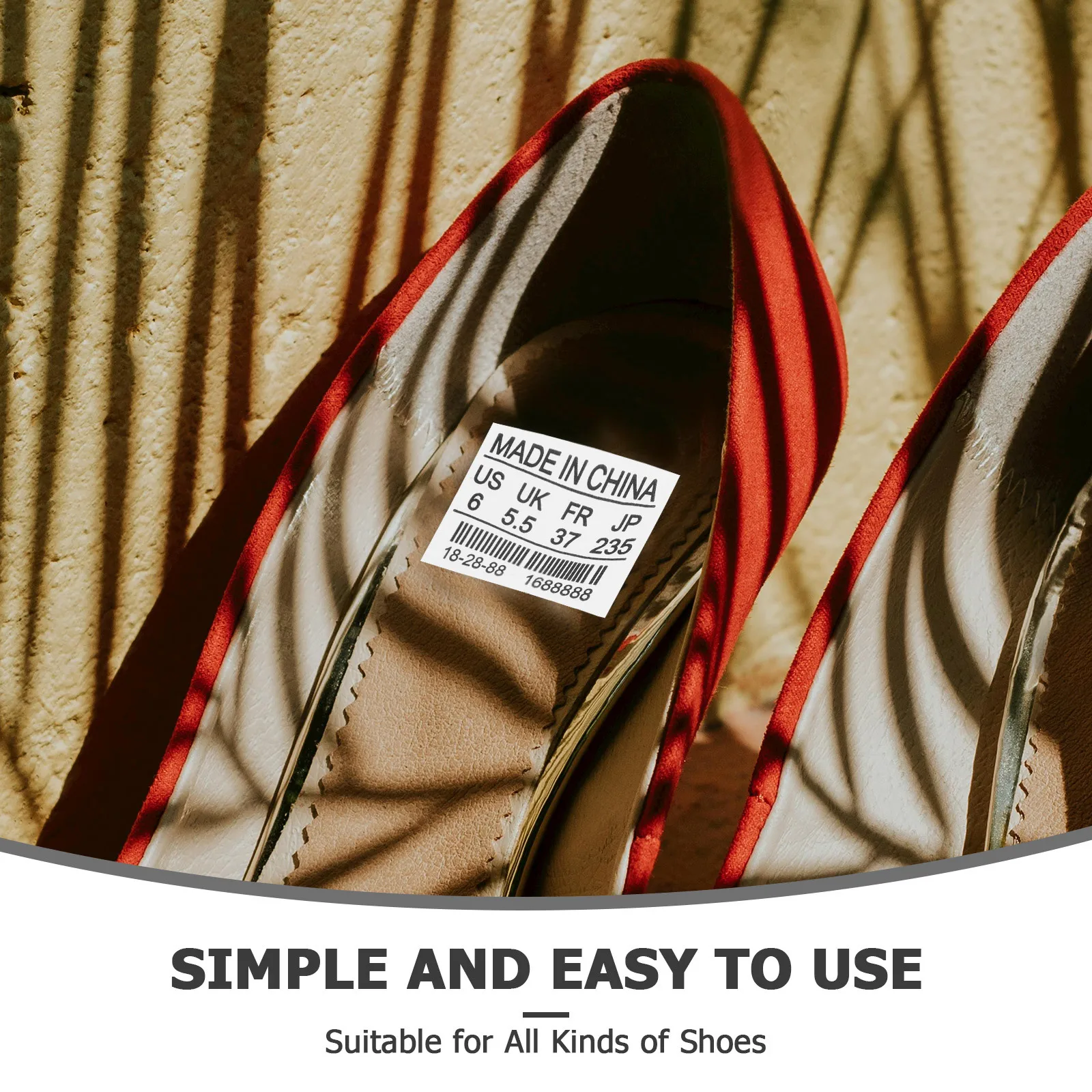 

4 Sheets Universal Shoe Size Tag Stickers Numbers for Footwear Label Organization Self-Adhesive Waterproof Wear Resistant Easy