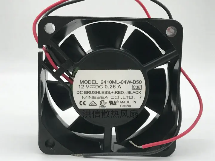 

Бесплатная доставка, новый оригинальный NMB 6025 2410ML-04W-B50 DC12V 0.26A 60*25 мм вентилятор шасси