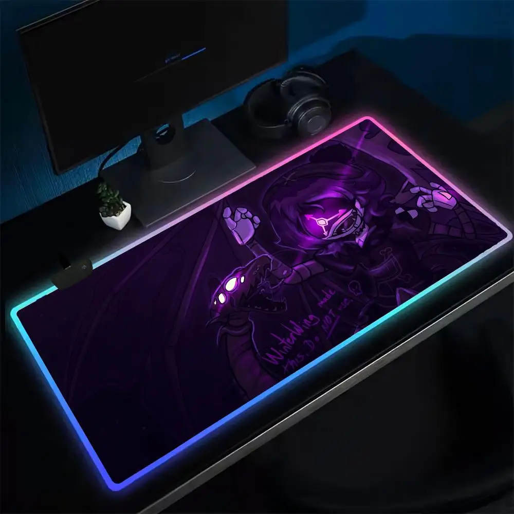 Anime Murder-Drones Mouse Pad Anime Gaming Mouse Pad LED Table Pads Backlit Rubber Desktop XXL Mousepad RGB Desk Mats